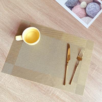 China Sustainable Heat-Resistant Stain Resistant Anti-Skid Place mats for Kitchen Table Washable Durable PVC Table Mats Woven Vinyl Place mats for sale