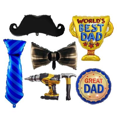 China Promotion ; The advertisement ; Spanish Globos Feliz Dia Super Papa Aluminum Foil Balloon 18 Inch Father's Day Party Decoration Low Price for sale