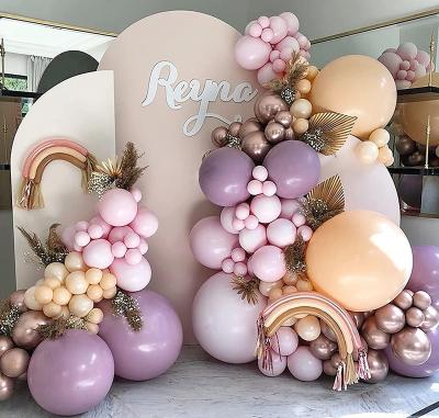 China Gift Toy Retro Purple Pink Balloons Garland Kit Rose Gold Metallic Balloons Arch Kit For Wedding Party Supplies for sale