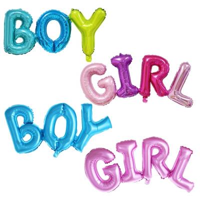 China Decoration Baby Boy Siamese Foil Letters Balloon Gender Reveal Foil Letters Balloon For Baby Shower Decoration for sale