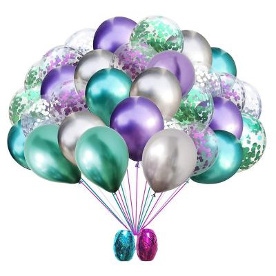 China Promotion ; The advertisement ; wholesale high quality decoration green purple and silver mermaid party balloon kit for baby shower birthday party for sale