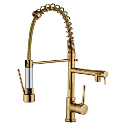 China Pull Out Spray Kitchen Use Water Faucet Hot Water Luxurious Kitchen Faucet On Sale Lower Price Mixer Sink Faucet torneira cozinha nice gold for sale