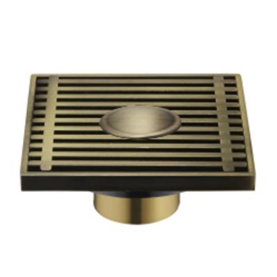 China Most popular contemporary antique brass bronze drain in traditional bronze color bathroom and toilet style square shower floor for sale