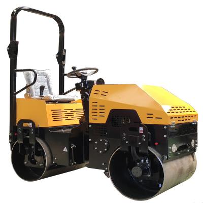 China Building Material Shops Low Price Maintenance Cost Double Drum 1 Ton Vibratory Asphalt Roller Compactor for sale