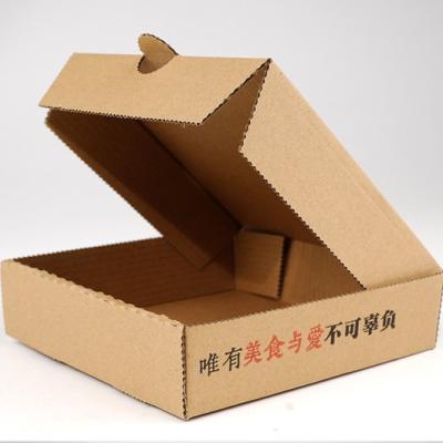 China 13 Inch Custom High Quality Corrugated Paper Thickness Brown Printing And Wrapping Pizza Box 35*35*4.5 for sale