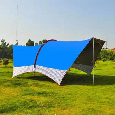 China Sun Proof Camping Tent Rain Fly Outdoor 3000 Nylon Ripstop Tarp 210D Waterproof Lightweight Survival Gear Shelter For Camping for sale