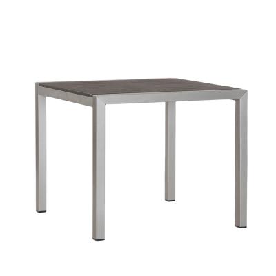 China Aluminum Top Modern Brushed Aluminum Dining Table KD - Powder Coated Aluminum Table Top Outdoor Furniture for sale