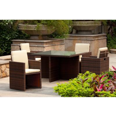 China Modern 4 Seat Rattan Dining Sets / Rattan Outdoor Furniture / Garden Dining Set Outdoor Furniture for sale