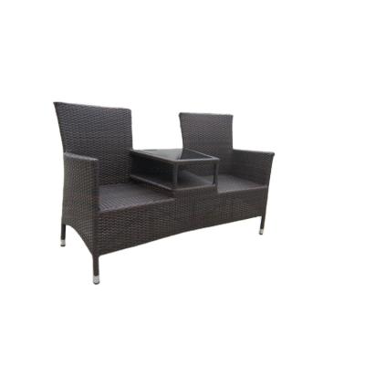 China Modern double seater cafe chair wicker sofa / patio rattan chair garden furniture for sale