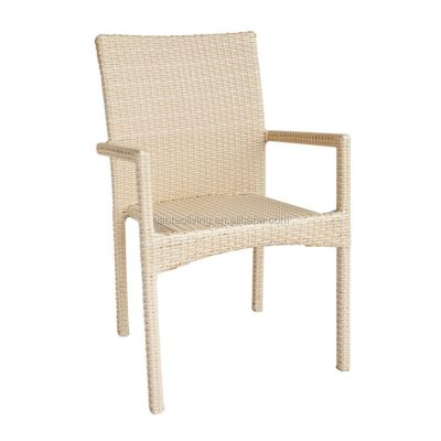 China Modern Outdoor Rattan Chair Wicker Garden Stacking Chair Plastic Rattan Dining Chair for sale