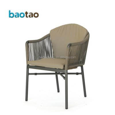 China Contemporary Popular Furniture Outdoor Hot Selling Rope Chair Stacking Bistro Cafe Chair Patio Furniture for sale