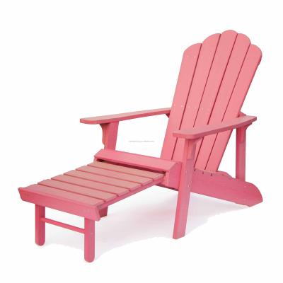 China Coastal Line Adirondack Chair Furniture Garden Wooden Sun Plastic Sofa With Stool Outdoor Furniture for sale