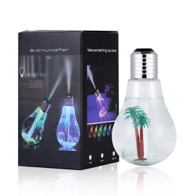 China Portable Air Humidifiers USB Air Humidifier Bulb With 7 Colors Lamp Shape Decorative Lights Diffuser Purifier Atomizer With Colorful LED Night Light for sale