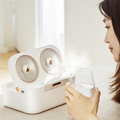 China Hotel Winall Double Humidifier Portable Mist Air Cooler Rechargeable Fan Cooler Mini Fans Mist Fan for sale