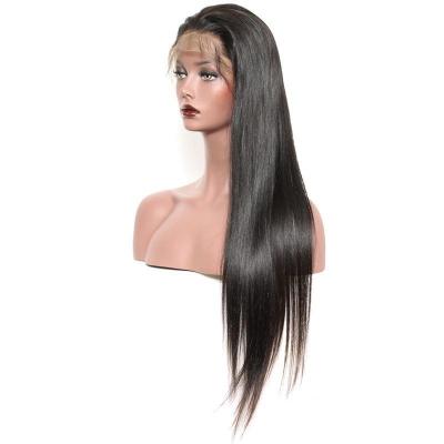 China Wholesale Barely Shedding Thick Smooth Soft Virgin Cuticle Aligned Human Hair Long Straight 13x6 Lace Frontal Wig For Black Women for sale