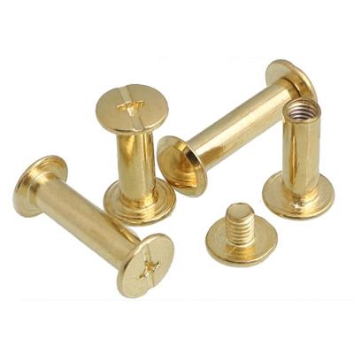 China 6mm 8mm 9mm Flat Gold 6mm 8mm 9mm Black Silver Brass 10mm Chicago Screw Black Chicago Screw Rivets Male And Female Chicago Screw for sale