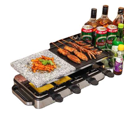 China Easily Cleaned Vertical charbroiler Electric BBQ grill Indoor Barbecue family dinner party Teppanyaki Grill Raclette Grill for 8 persons for sale