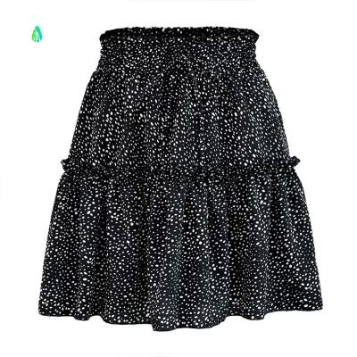 China Breathable Women's High Waist Chiffon Printing Pleating Short Skirt Fashion Skirt Women Casual Skirts for sale