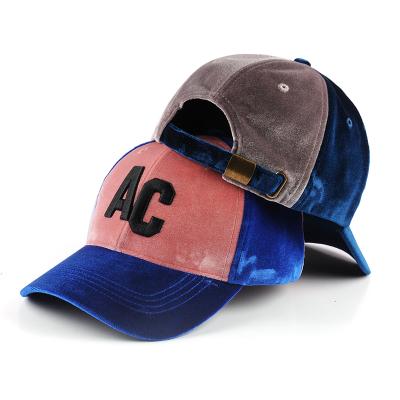 China COMMON Luxury Design Hat Custom Embroidery 3D Velvet Baseball Cap for sale