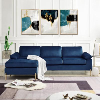 China L Shaped Reclining Sofa Set Living Room Sofa Chesterfield Chesterfield 3 Nordic Velvet Sofa for sale