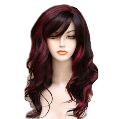 China Straight Best Selling Synthetic Women Hair Long Wavy Wig Brown Mixed Blonde Wigs For Black Women Heat Resistant Fiber for sale