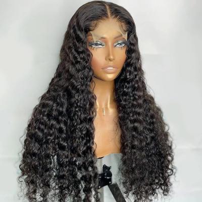 China Body Wave 100%Human Cheap Machine Made Hair Lace Wigs 30 Inches Hair Deep Wig Headband Full Non For Color Women Peruvian Glueless for sale