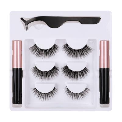 China Premium Soft and Comfortable Magnetic Eyelashes Natural and Realistic 5 Magnet Silk Lashes Sell 3 Pairs Magnetic Eyeliner and Magnetic Eyelash Wholesale Kit for sale