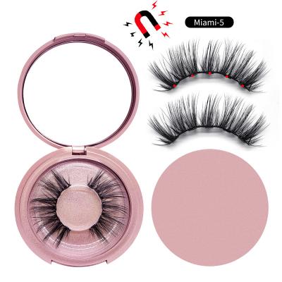 China Natural and Realistic Magnetic Lashes Five Eyeliner Magnetic Liquid Eyelashes Soft and Comfortable Set with Tweezers for sale