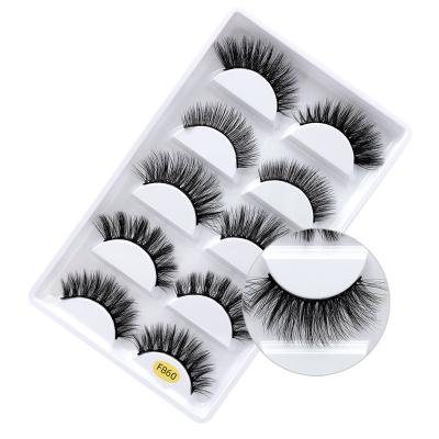 China F/G Series 3D Faux Mink False Eyelashes 5pairs Wholesale Silk Soft Comfy Natural Realistic Silk Travel Lashes Natural False Eyelashes Volume Eyelashes Maker for sale