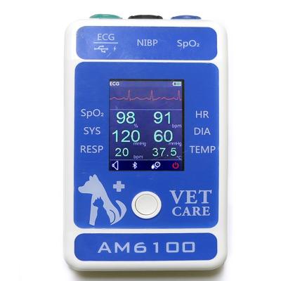 China AM6100 Vital Signs Monitor 6 Bay Veterinary Pet Monitor Available HR>450bpm Birds for sale