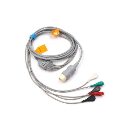 China One Piece TPU HP Defibrillation 5 Snap Leads ECG Cable With Leads for sale