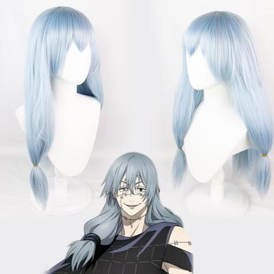 China Online Shopping Regular Wave Anime Long Lake Wig Jujutsu Kaisen Cosplay Blue Synthetic Hair Wig With Free Wig for sale