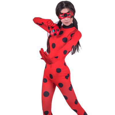 China Cotton 2021 Hot Selling Party Halloween Performer Anime Cat Noir Ladybug Costume Children's Costume Full Sets Kids Halloween for sale