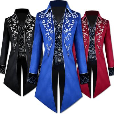 China Anti-wrinkle Men Embroidered Prince Stylish Jacket Coat Medieval Retro Anime Clothing Cosplay Costume for sale