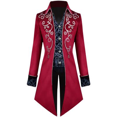 China Vintage Fashion Party Retro Acrylic Medieval Punk Men Costume Uniform Coat for sale