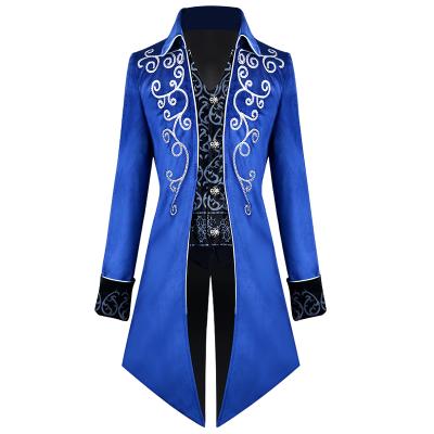 China Acrylic Mens Tuxedo Suit Retro Punk Gothic Long Tailcoats Chic Medieval Blazer Jackets for sale