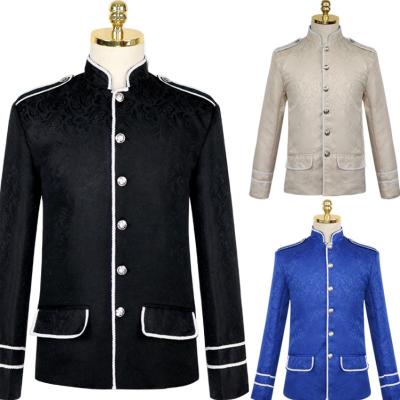 China New Anti-wrinkle Amazon men's steampunk jacket costume gothic military jacket medieval jacket for sale