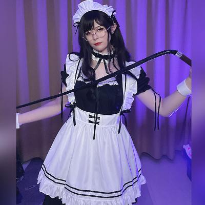 China Japanese Anime Sissy Maid Dress Cosplay Sweet Lolita Fancy Apron Maid Dress Classic Polyester OEM With Socks Gloves Set for sale