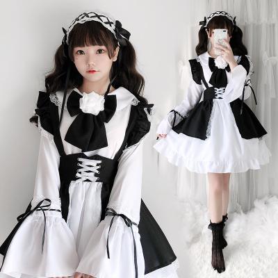 China Newest Polyester Design Women's Anime Maid Cosplay Halloween Outfit Lolita Dress Set Costume for sale