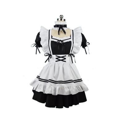 China Japanese Lolita Maid Costumes Girls Women Outfit Dress Lovely Polyester Cosplay Costume Black Cute Animation Show for sale