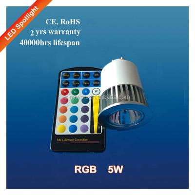 China New modern design 5w RGB GU10 led floodlight ce, EMC, LVD, RoHS LED Spotlight Lamp for sale