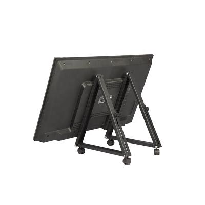 China Cold Rolled Steel 32-65 Inch TV Mobile Stands Trolley LED Monitor Floor Stand Bracket Mobile Mount Display Steel Metal Modern Rolling Design for sale