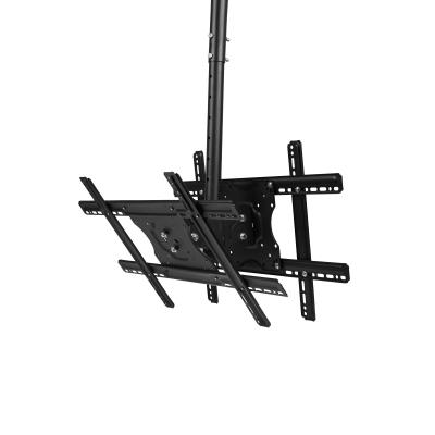 China OEM Steel Wall Mount Cold Rolled Dual Monitor Wall Mount 32-65 Inch Ceiling Monitor Swivel Mount Wall TV Dual Bracket for sale