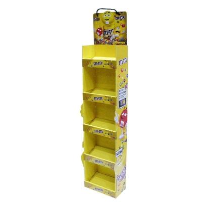 China Custom Pesonalizable Promotion Corrugated Cardboard Paper Five Tier Shelves Display For Newspaper Promotion H1211470 for sale