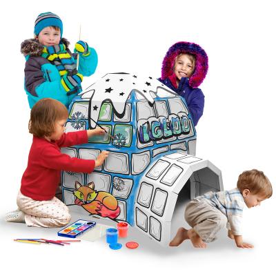 China My Igloo Coloring Children Enterable Dome Cardboard Snow Playhouse Toy 38 x 42 x 31(H)cm for sale