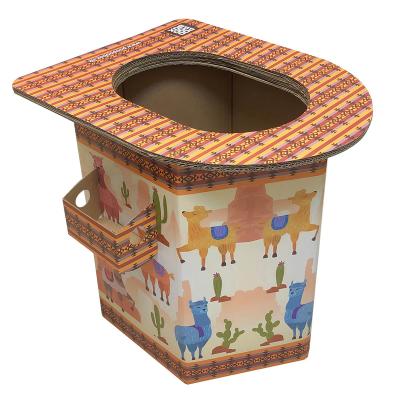 China Toilet for car camping ready to ship 1.6Kg creative desert pattern cardboard portable toilet for car camping for sale