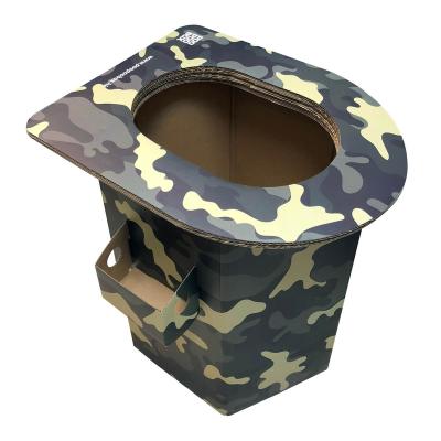 China Car Camping Innovative Full Color Car Moq Camouflage Pattern Cardboard Low Portable Toilet Toilet For Car Camping for sale