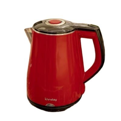 China Selling 360 degree rotation bass hot red color double layer 1.5L/CB/CE/GS/reach/retro plastic electric kettle for sale