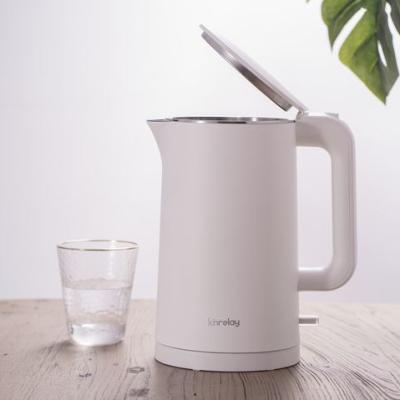 China 360 Degree Double Layer 304 Stainless Steel Matt Body White Rotating Base OEM Customized Electric Kettle For Korea Market for sale