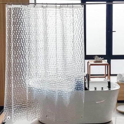 China Cubic 3D Waterproof Thick Water Eva Shower Curtain Bathroom Peva Shower Covers Viable for sale